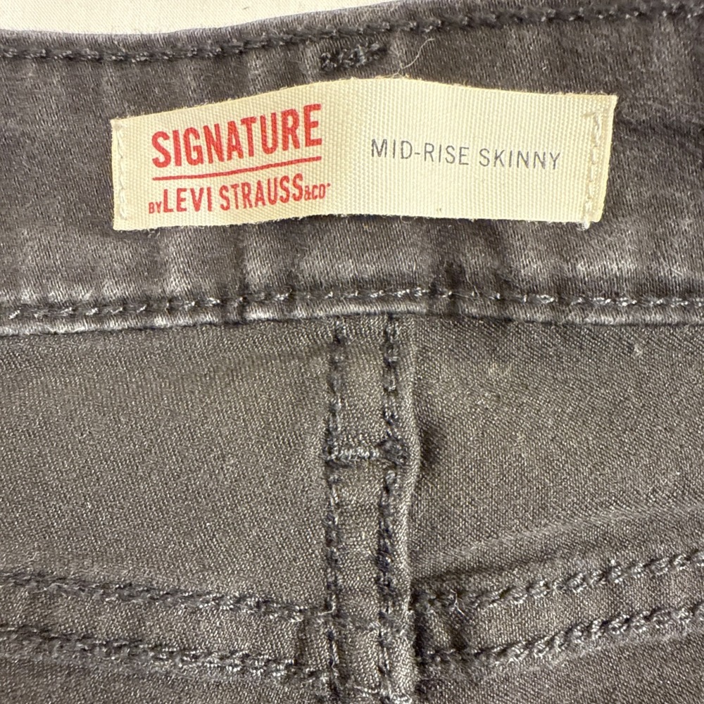 JEANS SLIM Signature Levi MENS 32X28 Strauss Mid Rise Black Denim